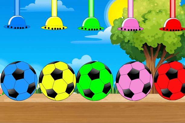 Piłki dla dzieci uczą kolorów po angielsku